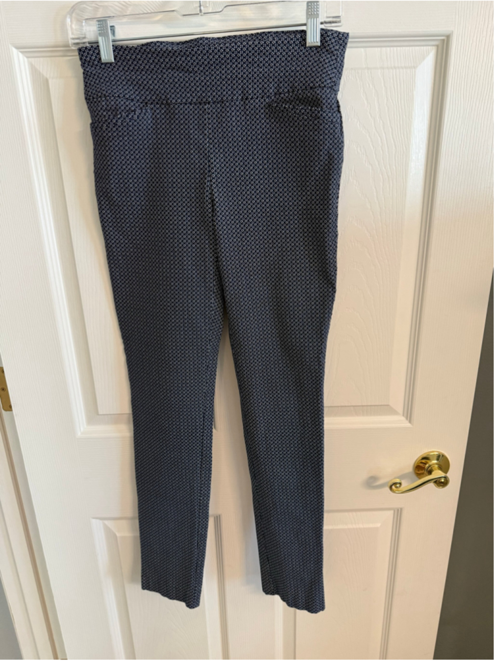 Van Heusen Navy White Geometric Diamond Stretch Dress Pants Size 4 Regular